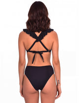 Trikini con vuelos negro