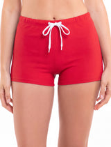 Bikini short de lycra color rojo