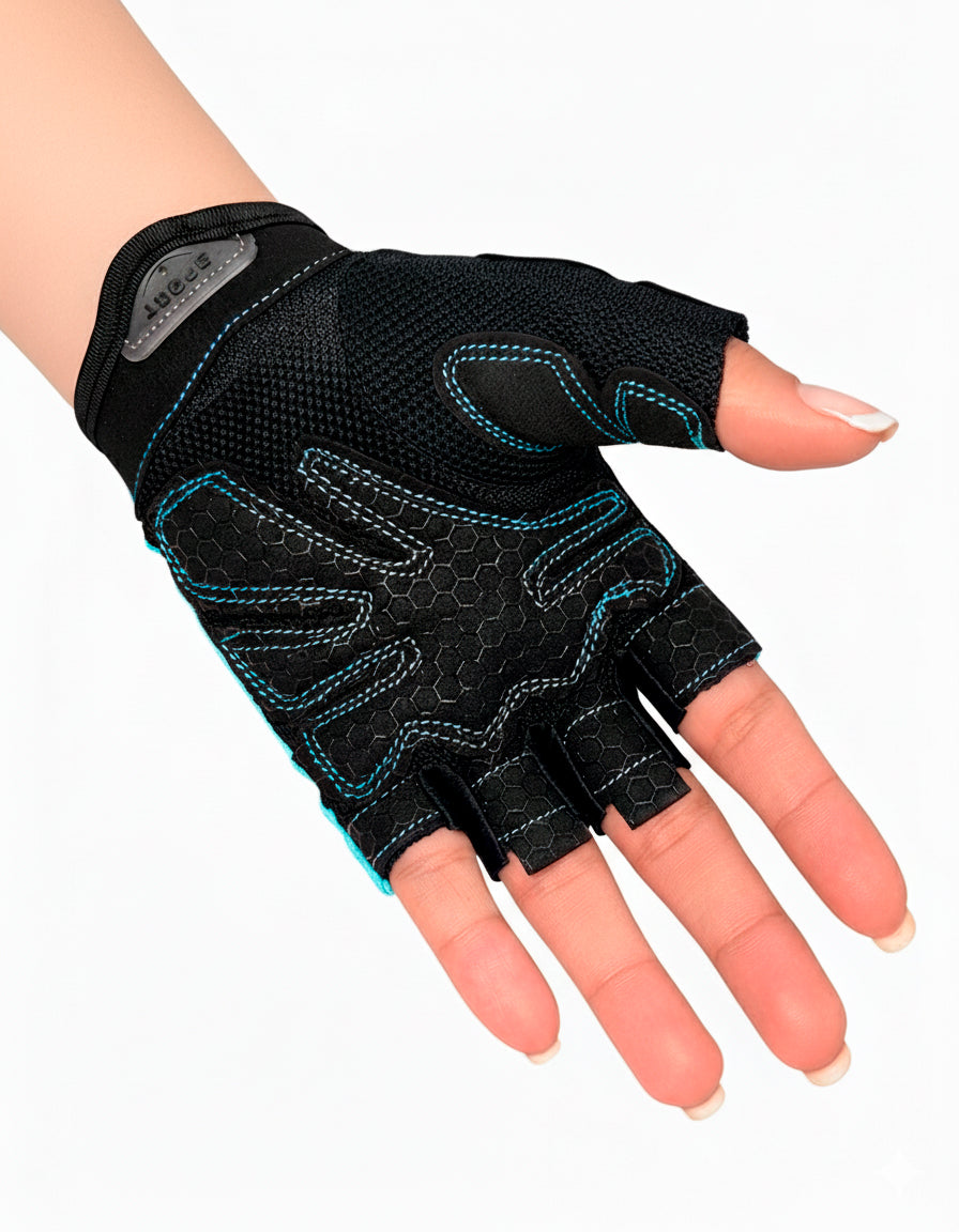 Guantes deportivos celeste