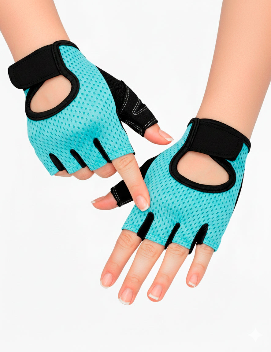 Guantes deportivos celeste