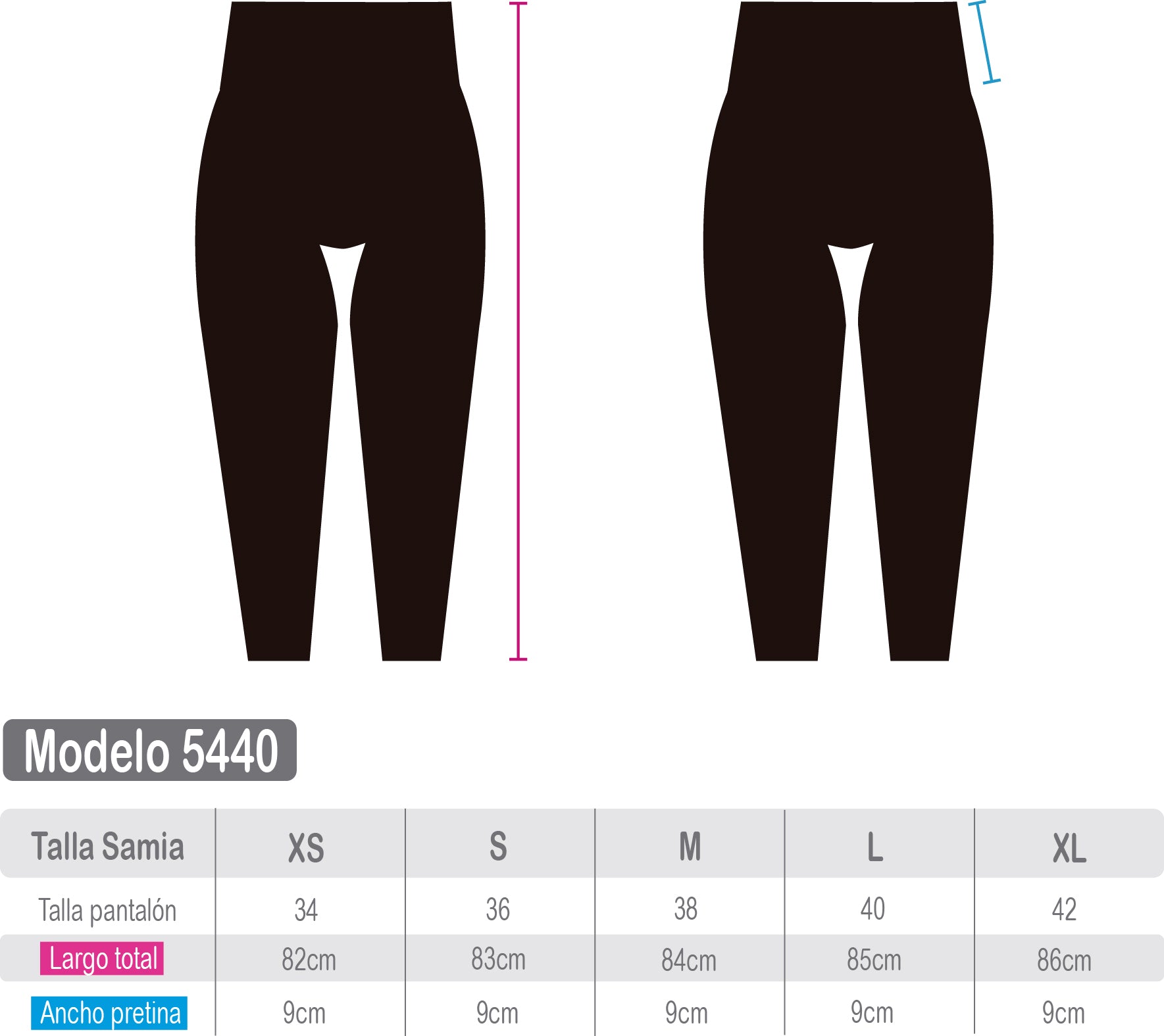 Calza con bolsillo de malla negro