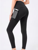 Calza con bolsillo de malla negro