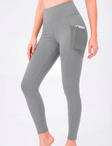 Calza con bolsillo de malla gris