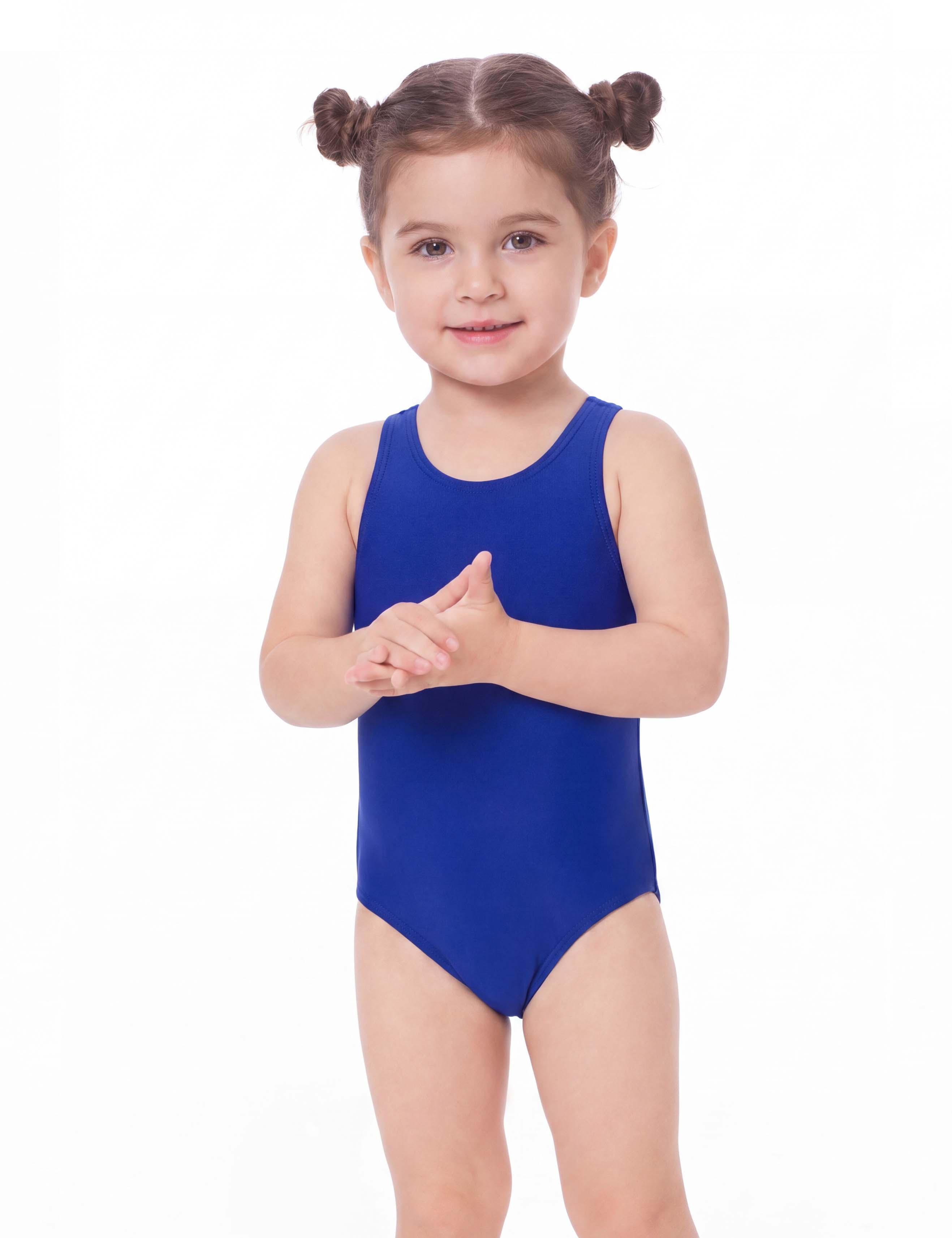 Traje de baño deportivo de niña azul