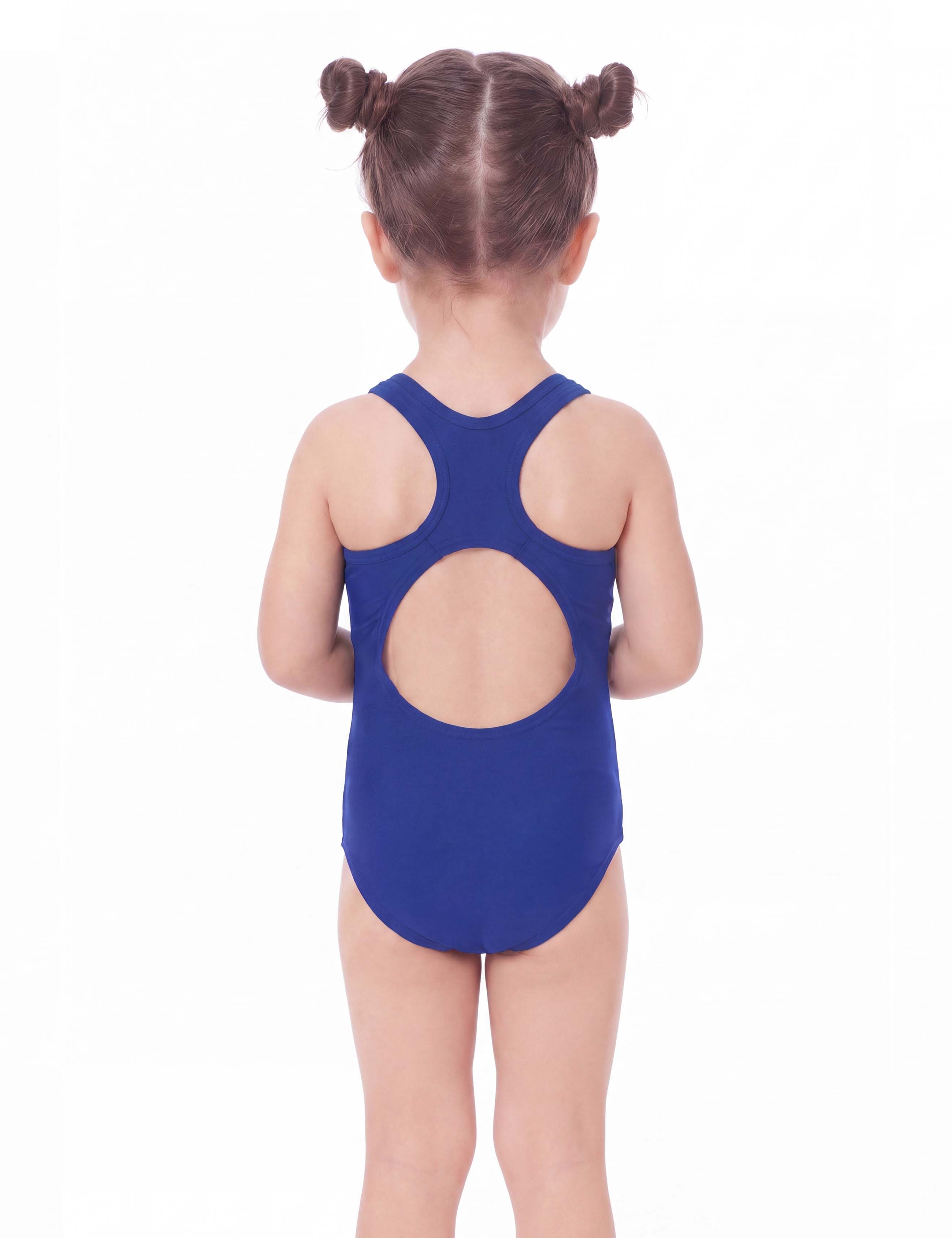 Traje de baño deportivo de niña azul