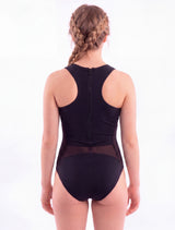 Traje de baño niña con cierre negro