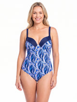 Traje de baño de una pieza estampado morado