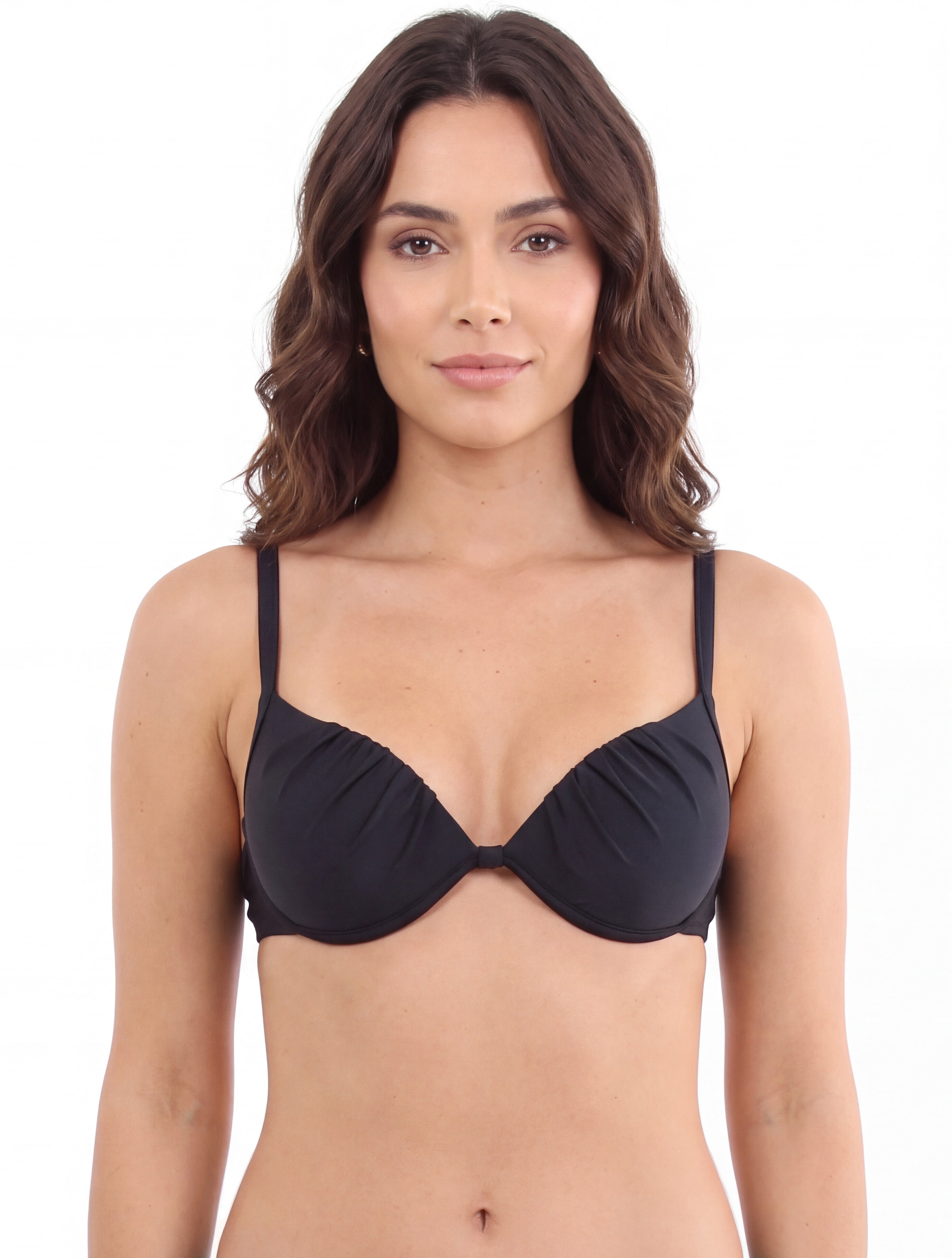 Bikini sostén drapeado negro