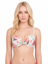 Bikini estilo sostén push up estampado rojo
