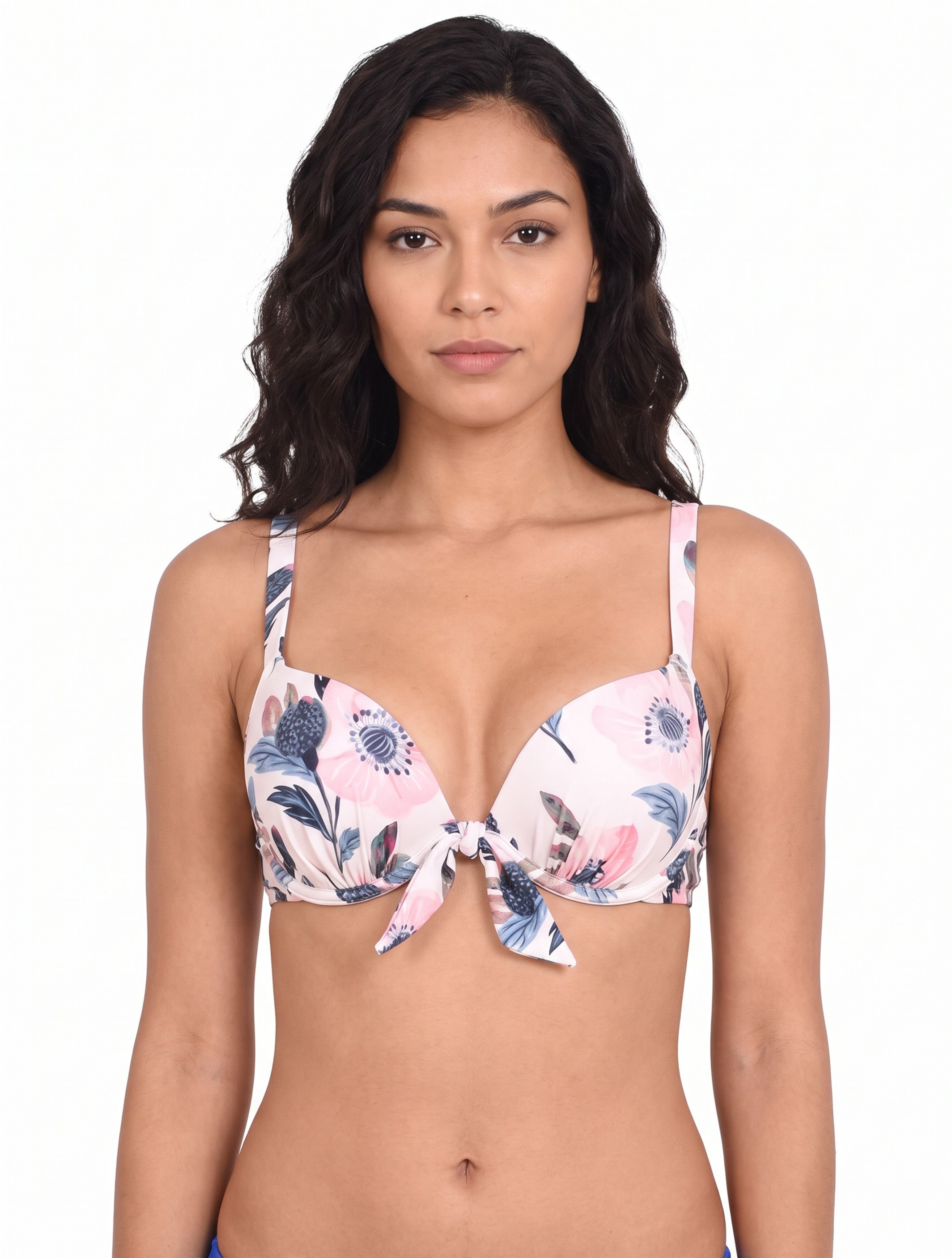 Bikini estilo sostén push up estampado rosado
