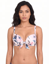 Bikini estilo sostén push up estampado rosado
