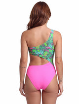 Trikini cruzado estampado fucsia