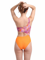 Trikini cruzado estampado naranja