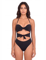 Trikini con doble nudo color negro