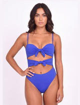 Trikini con doble nudo color azul
