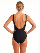 Traje de baño con pliegues negro