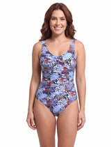 Traje de baño modelador estampado azul
