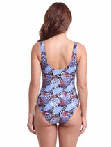 Traje de baño modelador estampado azul