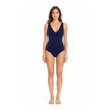 Samia traje de baño modelador azul marino vista frontal alta calidad