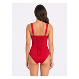 Traje de baño reductor rojo modelo nueva - vista posterior