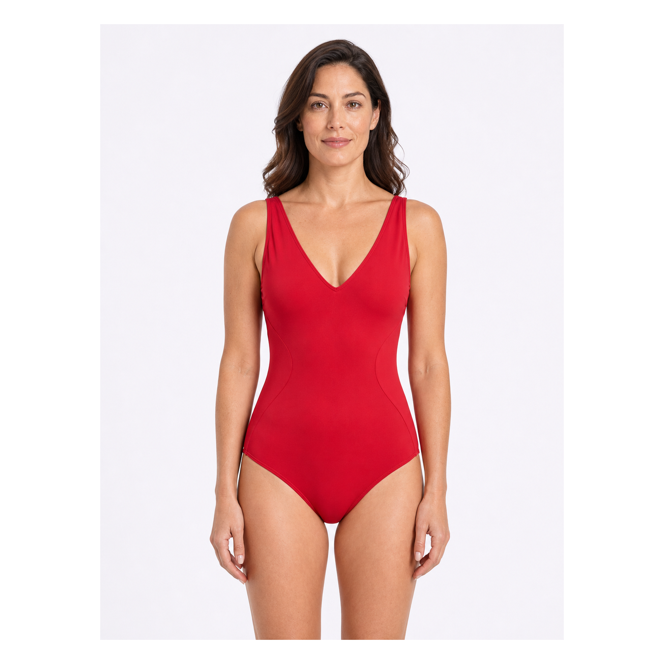Traje de baño reductor rojo modelo nueva - vista frontal