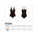 Traje de baño reductor estilo corset ajustable azul