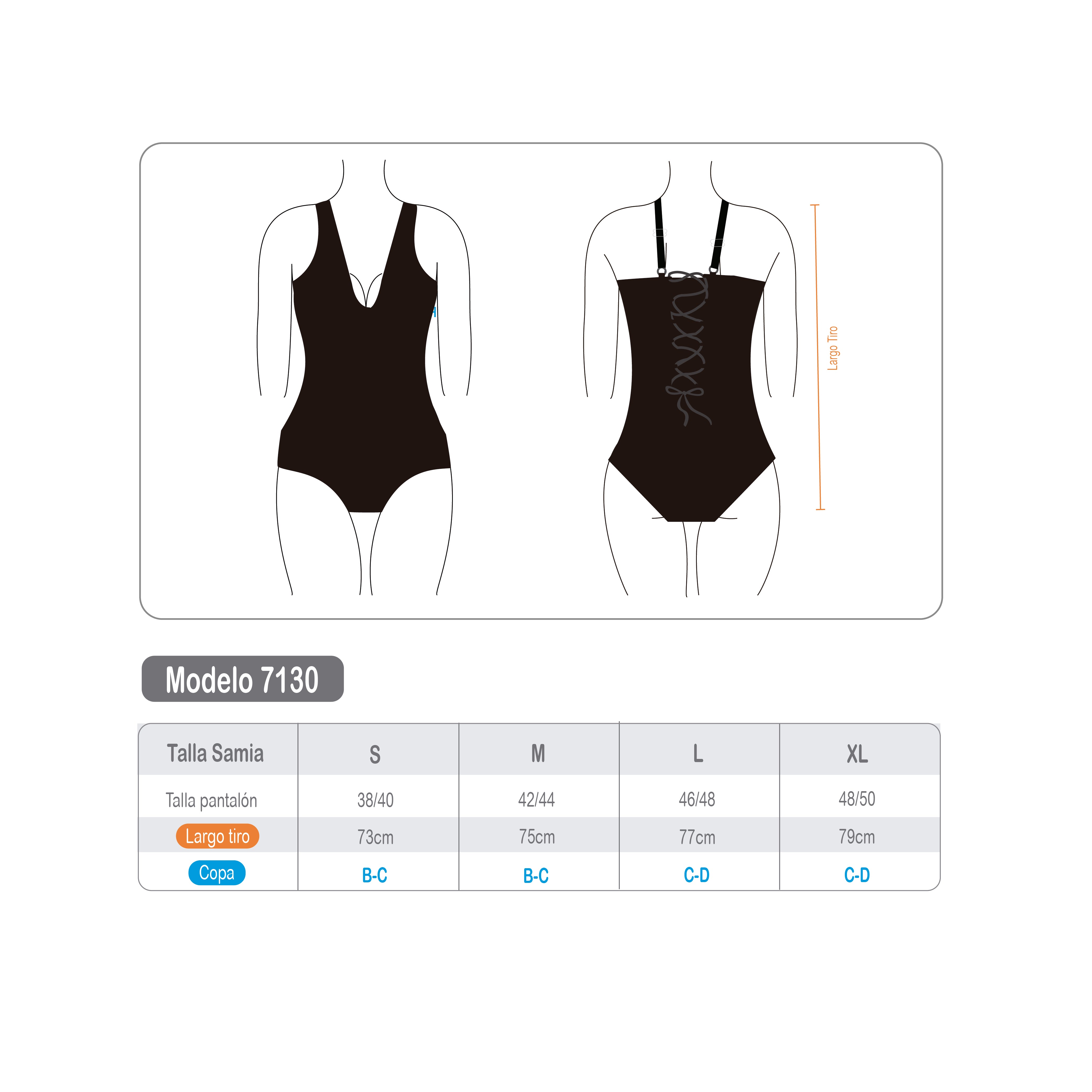 Traje de baño reductor estilo corset ajustable negro