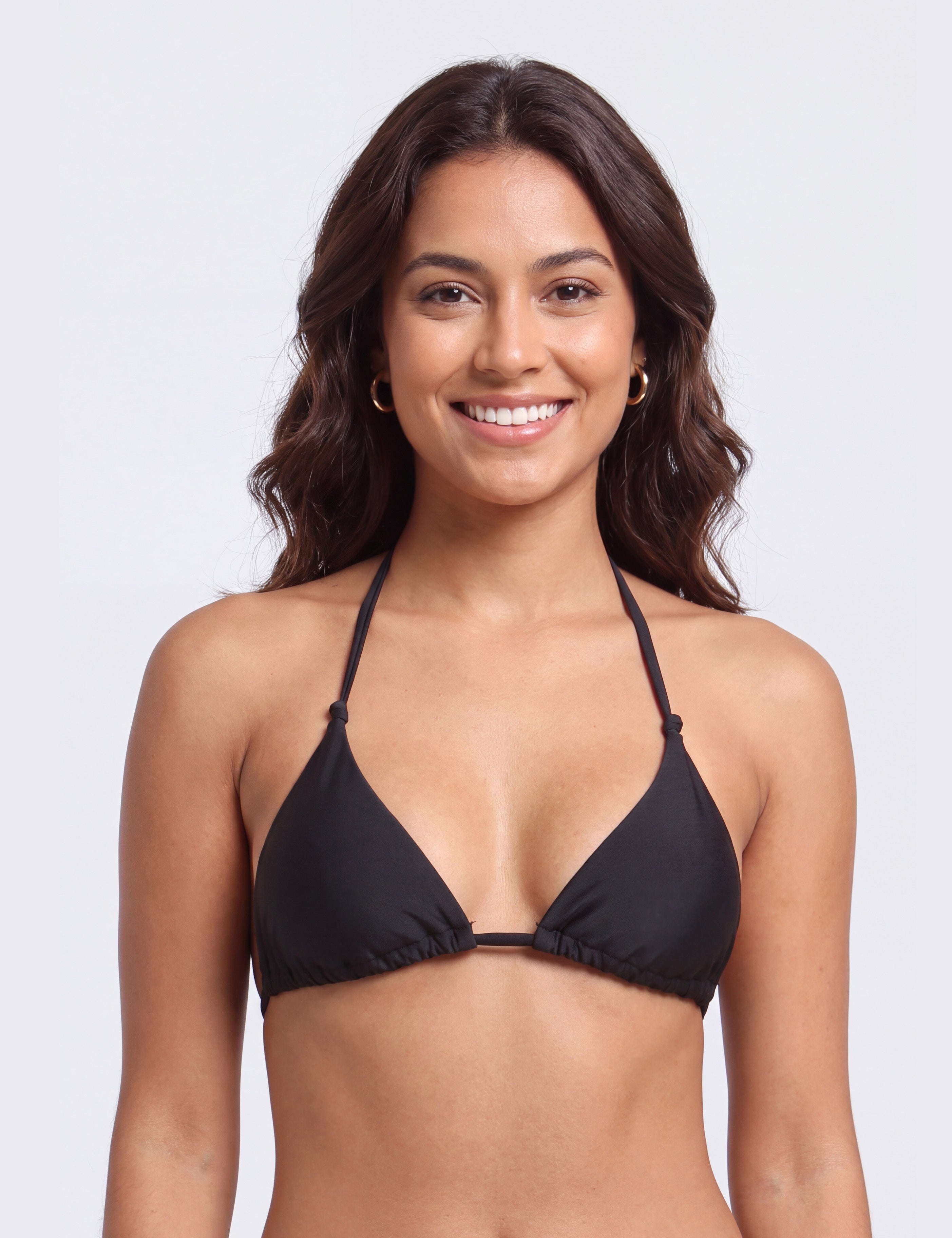 Bikini triangulo con nudos negro