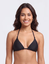 Bikini triangulo con nudos negro