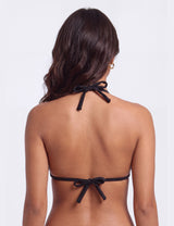 Bikini triangulo con nudos negro