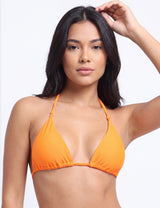 Bikini triangulo con nudos naranja
