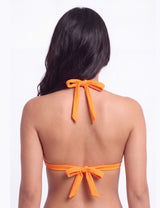 Bikini triangulo con nudos naranja