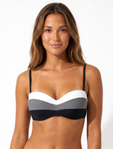Bikini estilo sostén tiras removibles strapless tricolor