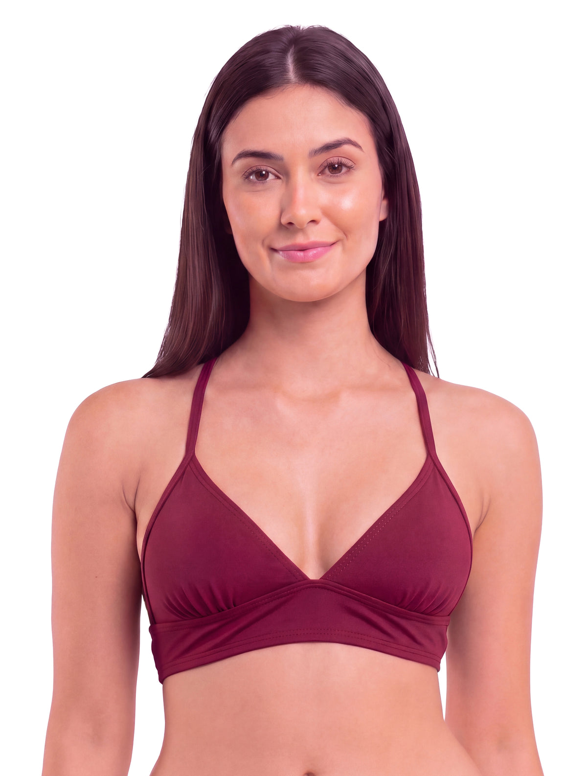 Bikini con espalda calada burdeo