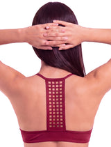 Bikini con espalda calada burdeo