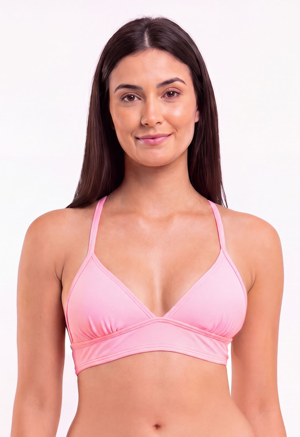 Bikini con espalda calada rosado