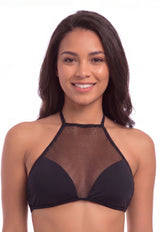 Bikini con transparencia negro