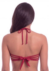 Bikini con transparencia burdeo