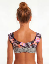 Top bikini estampado negro