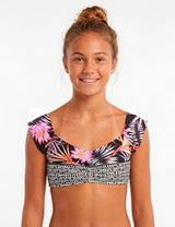 Top bikini estampado negro