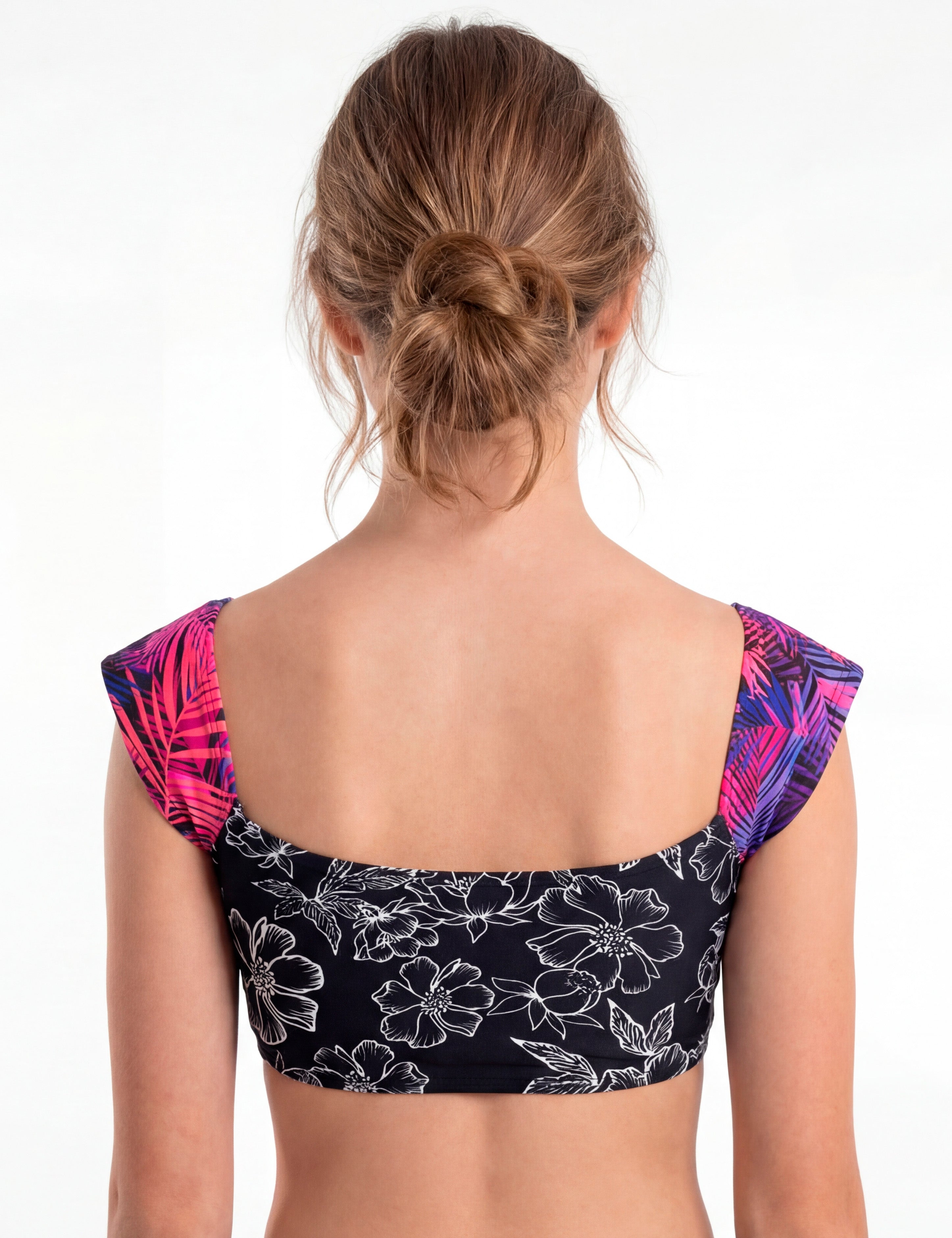 Top bikini estampado morado