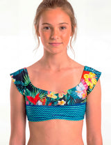 Top bikini estampado verde