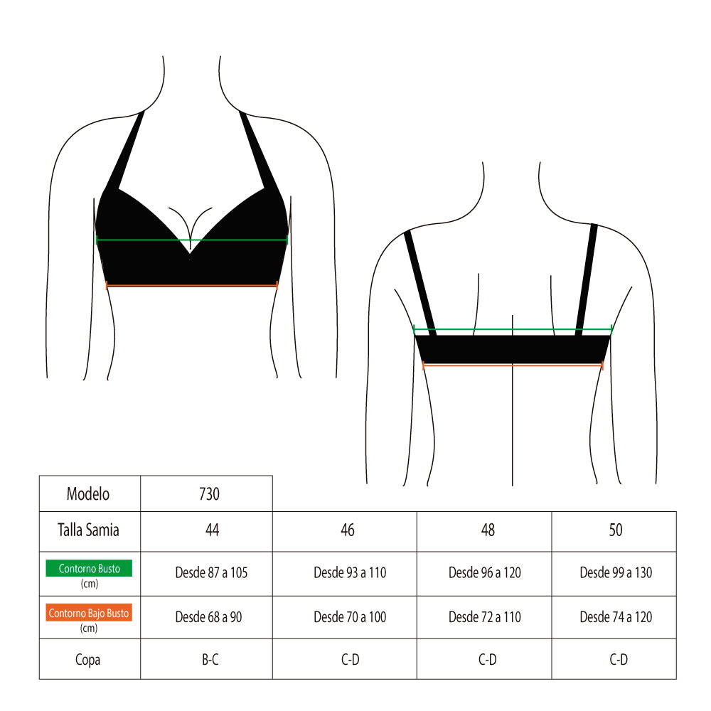 Bikini copa C-D blanda estampado amarillo