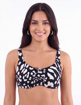 Bikini copa C-D blanda estampado beige