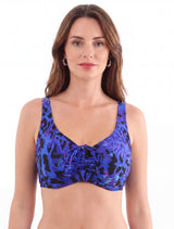 Bikini copa C-D blanda estampado azul