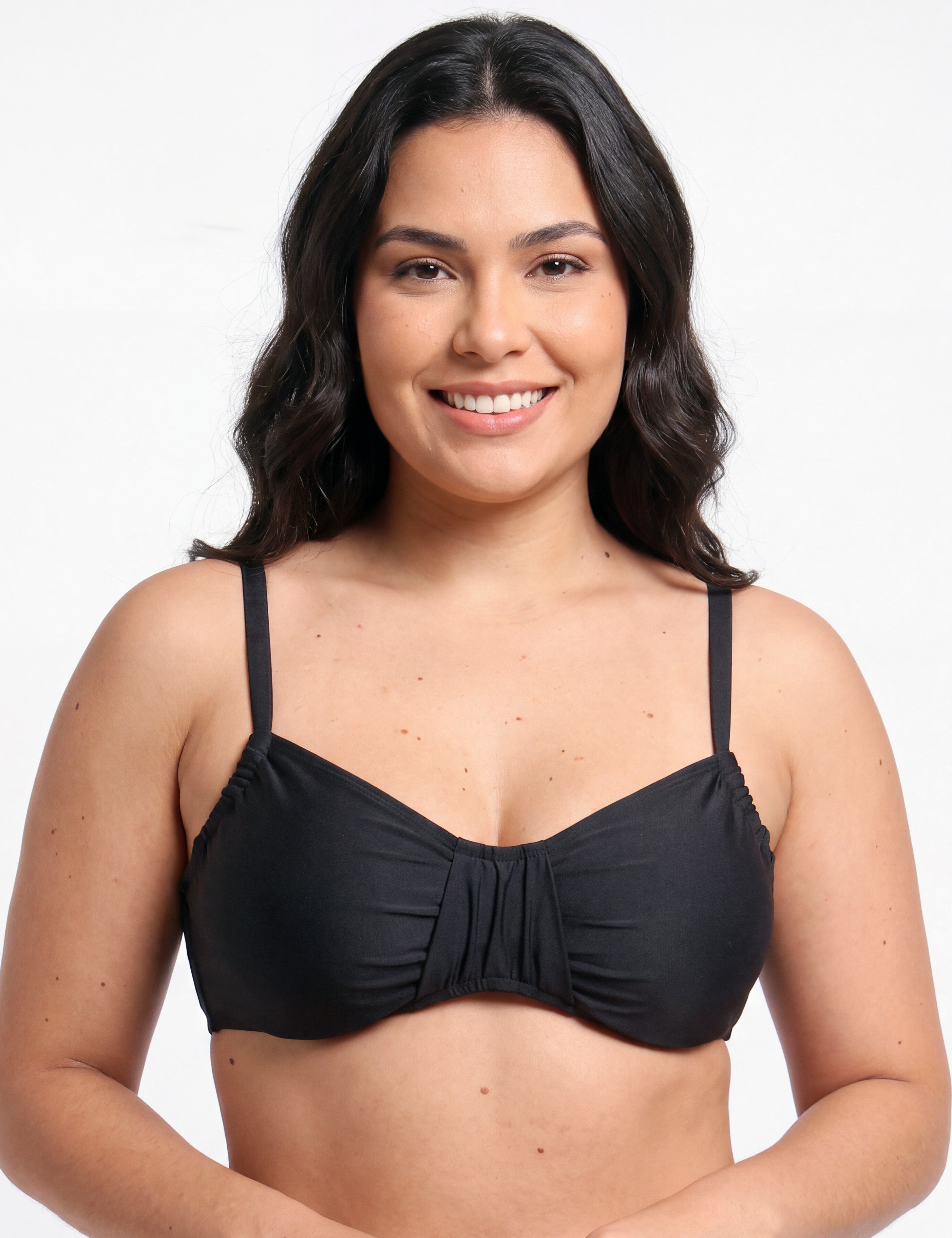 Bikini Copa C Arruchado con Amarra Trasera negro