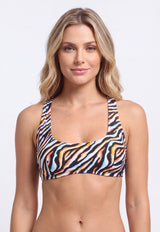 Bikini con barba C estampado naranja