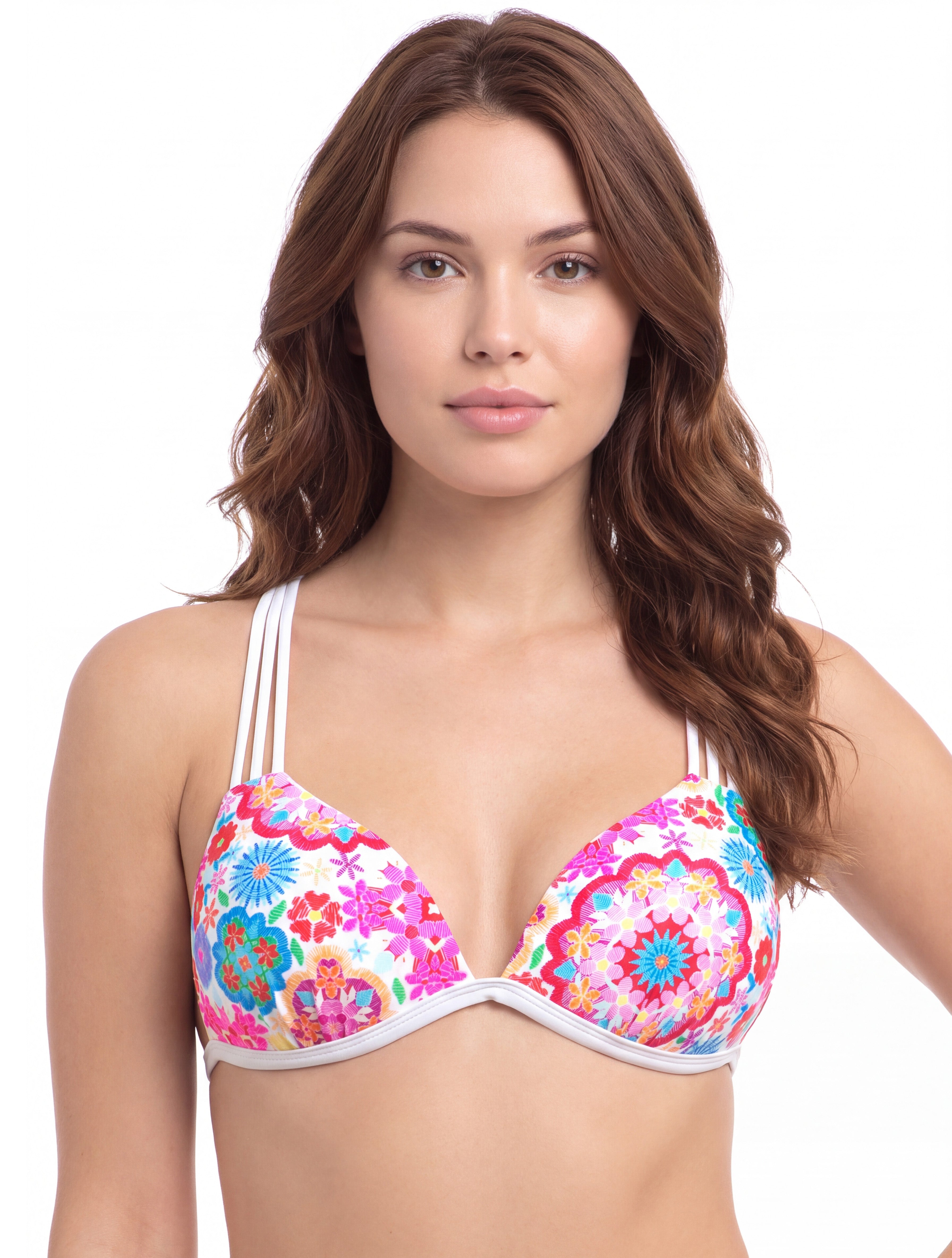 Bikini estilo sostén con espalda trenzada blanco