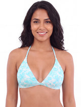 Bikini triangulo estampado verde