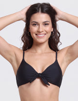 Bikini triángulo con nudo negro